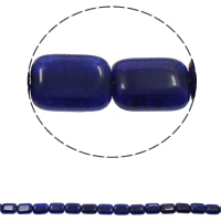 Geverfd Marmer Kraal, Rechthoek, blauw, 13x18x6mm, Gat:Ca 1.5mm, Ca 21pC's/Strand, Per verkocht Ca 15.3 inch Strand