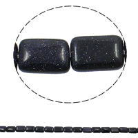 Blue Goldstone Beads, Rechthoek, natuurlijk, 13x18x6mm, Gat:Ca 1.5mm, Ca 22pC's/Strand, Per verkocht Ca 15.3 inch Strand