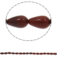 Roter Jaspis Perle, Tropfen, natürlich, 8x13mm, Bohrung:ca. 1.5mm, ca. 33PCs/Strang, verkauft per ca. 16.9 ZollInch Strang