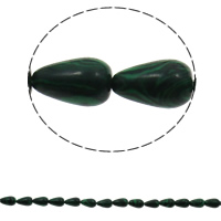 Malachit Perle, Tropfen, synthetisch, 8x13mm, Bohrung:ca. 1.5mm, ca. 33PCs/Strang, verkauft per ca. 16.5 ZollInch Strang