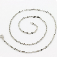 Stainless Steel Chain Necklace & mariner chain original color Length Approx 19.6 Inch Sold By Lot