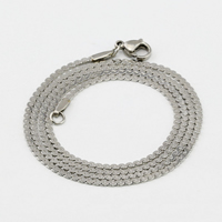 Nerezová ocel řetěz náhrdelník, Nerez, různé velikosti pro výběr & hadcová řetěz, Původní barva, Délka Cca 17.7 inch, 20přediva/Lot, Prodáno By Lot