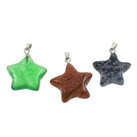Gemstone Pendants Jewelry with brass bail Star natural Approx Sold By Bag