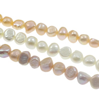 Baroko Kultūringas gėlavandenių perlų karoliukai, Gėlo vandens perlų, Barokas, natūralus, daugiau spalvų pasirinkimas, Įvertinimas, 8-9mm, Skylė:Apytiksliai 0.8mm, Parduota už Apytiksliai 15.3 Inch Strand