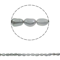 Barock odlad sötvattenspärla pärlor, Freshwater Pearl, grå, Grade AAA, 8-9mm, Hål:Ca 0.8mm, Såld Per Ca 15.7 inch Strand