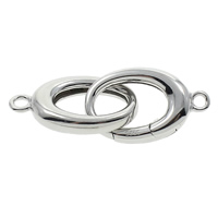 Brass Snap Clasp Oval platinum color plated with 925 logo nickel lead & cadmium free Approx 2mm Sold By PC
