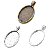 Zinc Alloy Pendant Cabochon Setting Flat Oval plated nickel lead & cadmium free Approx 5.7mm Inner Approx Sold By Lot