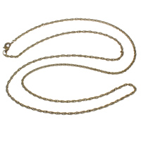 Cadeia de colar de ferro, banho de cor bronze antigo, Cadeia de corda, níquel, chumbo e cádmio livre, 2mm, vendido para Aprox 29.5 inchaltura Strand