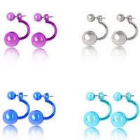 Double Faced Stud Earring Zinc Alloy iron post pin stoving varnish nickel lead & cadmium free 8mm 14mm Sold By Pair