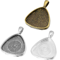 Zinc Alloy Pendant Cabochon Setting Triangle plated nickel lead & cadmium free Approx 7mm Inner Approx 25mm Sold By Lot