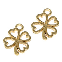 Zinc Alloy Clover Pendant Four Leaf Clover gold color plated nickel lead & cadmium free Approx 2mm Sold By Lot