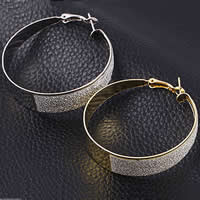 Zinc Alloy Hoop Earring iron hoop earring Donut plated stardust nickel lead & cadmium free Sold By Pair