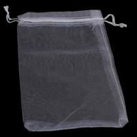 Jewelry Pouches Bags Organza with Satin Ribbon Rectangle translucent Sold By Bag