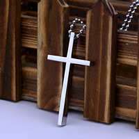 Stainless Steel Cross Pendants 316L Stainless Steel Approx 2mm Sold By PC