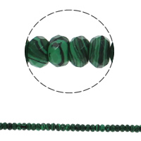 Malakit Bead, Rondelle, syntetisk, facetteret, 8x5mm, Hole:Ca. 1.5mm, Ca. 75pc'er/Strand, Solgt Per Ca. 15.7 inch Strand