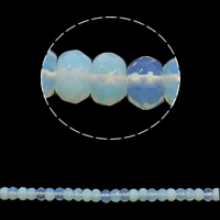 Opal Perlen, Rondell, facettierte, 7x4mm, Bohrung:ca. 1.5mm, ca. 75PCs/Strang, verkauft per ca. 15.7 ZollInch Strang