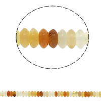 Naturlige gule Agate perler, Gul Agate, Flad Rund, 6.5x3mm, Hole:Ca. 1.5mm, Ca. 134pc'er/Strand, Solgt Per Ca. 15.7 inch Strand