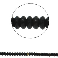 Természetes fekete achát gyöngyök, Lapos kerek, 6.5x3mm, Lyuk:Kb 1.5mm, Kb 134PC-k/Strand, Naponta eladott Kb 15.7 inch Strand