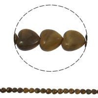 Tiger Eye perle, Srce, prirodan, 12x5mm, Rupa:Približno 1.5mm, Približno 36računala/Strand, Prodano Per Približno 15.7 inčni Strand