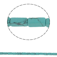 Perline in turchese, turchese sintetico, Rettangolo, blu, 6x12x4mm, Foro:Appross. 1.5mm, Appross. 33PC/filo, Venduto per Appross. 15.7 pollice filo