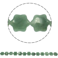 Πράσινη Aventurine Χάντρα, Λουλούδι, φυσικός, 13x15x5mm, Τρύπα:Περίπου 1.5mm, Περίπου 28PCs/Strand, Sold Per Περίπου 15.7 inch Strand