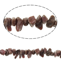 Rhodonite Beads, Nuggets, naturlig, 2-7x5-11mm, Hole:Ca. 1mm, Solgt Per Ca. 35 inch Strand