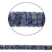 Grânulos de pedra de mancha azuis, pontos azuis, Heishi, naturais, 15x5mm, Buraco:Aprox 1.5mm, Aprox 77PCs/Strand, vendido para Aprox 15.7 inchaltura Strand