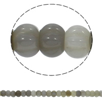 Natural Grey Agate perler, Grå Agate, Rondelle, naturlig, bølgepap, 15x10mm, Hole:Ca. 1.5mm, Ca. 40pc'er/Strand, Solgt Per Ca. 15.7 inch Strand