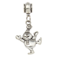 European Style Zinc Alloy Dangle Beads clown antique silver color plated without troll lead & cadmium free Approx 5mm Sold By Bag