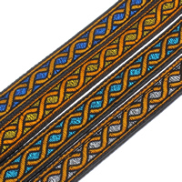 Etnisk bomullsband, PU, med Polyester, fler färger för val, 11x2mm, 50m/Bag, Säljs av Bag