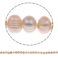 Brambor pěstované sladkovodní perle, Sladkovodní Pearl, přírodní, nachový, 9-10mm, Otvor:Cca 0.8mm, Prodáno za Cca 14.3 inch Strand