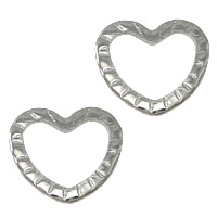 vinculação de anel de aço inoxidável, Coração, cor original, 8x8x0.50mm, Buraco:Aprox 5.5x5.5mm, 1000PCs/Lot, vendido por Lot