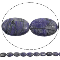Natural Hullu akaatti helmiä, Flat Oval, luonnollinen, violetti, 18x25x5mm, Reikä:N. 1mm, Pituus N. 15 tuuma, 5säikeet/laukku, N. 18PC/Strand, Myymät laukku