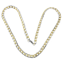 Stainless Steel Chain Necklace plated curb chain & two tone Length Approx 24 Inch Sold By Lot