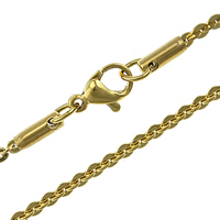 Stainless Steel Chain Necklace gold color plated oval chain Length Approx 17.5 Inch Sold By Lot