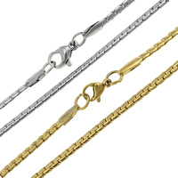 Stainless Steel Chain Necklace plated box chain 2mm Length Approx 17.5 Inch Sold By Lot