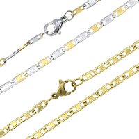 Stainless Steel Chain Necklace plated mariner chain Length Approx 17.5 Inch Sold By Lot