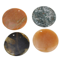 Gemstone Pendants Jewelry natural mixed Approx 2mm Sold By Bag