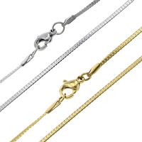 Stainless Steel Chain Necklace plated curb chain 1.50mm Length Approx 19.5 Inch Sold By Lot