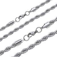 Stainless Steel Chain Necklace & rope chain original color Sold By Lot