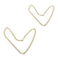 Stainless Steel Chain Necklace gold color plated & mariner chain Sold By Lot