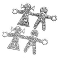 Zinc Alloy Connector Character plated with rhinestone & 1/1 loop nickel lead & cadmium free Approx 1.82mm Sold By Lot