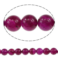 Naturlig Rose Agate perler, Runde, 14mm, Hole:Ca. 1.2-1.5mm, Længde Ca. 15 inch, 5Strands/Lot, Solgt af Lot