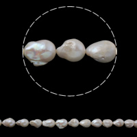 Sötvatten Odlade kämförsedda pärla pärlor, Odlade sötvattens med kärnor Pearl, Keishi, naturlig, vit, 15-18mm, Hål:Ca 0.8mm, Såld Per Ca 15.3 inch Strand