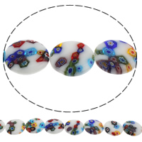 Millefiori Lampwork Beads Millefiori Glass Flat Round handmade Approx 1mm Length Approx 14.2 Inch Sold By Bag