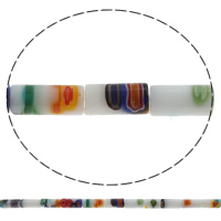 Millefiori glaspärlor, Tube, handgjord, olika storlek för val, Hål:Ca 1mm, Längd Ca 14.5 inch, Säljs av Bag