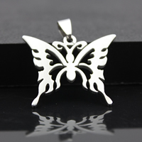 Stainless Steel Animal Pendants Butterfly original color Approx 3mm Sold By Lot