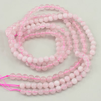 Naturlige rosenkvarts perler, Rose Quartz, Runde, forskellige kvaliteter til valg, 6mm, Hole:Ca. 1mm, Ca. 68pc'er/Strand, Solgt Per Ca. 15.5 inch Strand