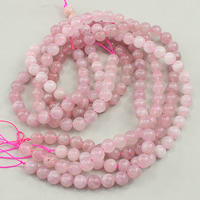 Naturliga rosenkvarts pärlor, Rose Quartz, Rund, olika kvaliteter för val, rosa, 8mm, Hål:Ca 1mm, Ca 49PC/Strand, Såld Per Ca 15.5 inch Strand