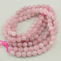 Naturlige rosenkvarts perler, Rose Quartz, Runde, forskellige kvaliteter til valg, 10mm, Hole:Ca. 1mm, Ca. 40pc'er/Strand, Solgt Per Ca. 16 inch Strand